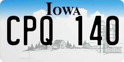IA license plate CPQ140