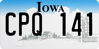 IA license plate CPQ141