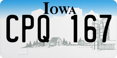 IA license plate CPQ167