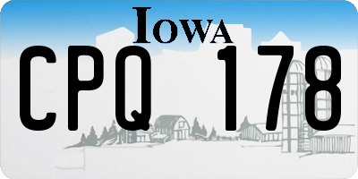 IA license plate CPQ178