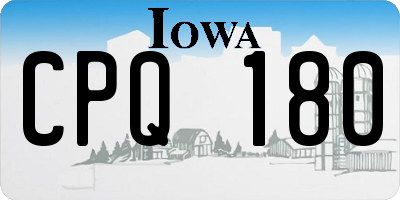 IA license plate CPQ180