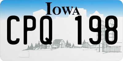 IA license plate CPQ198