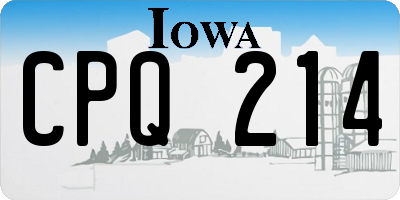 IA license plate CPQ214