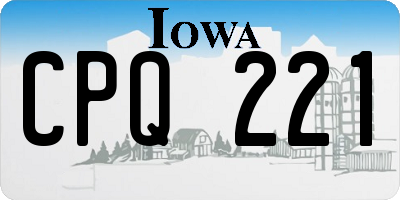 IA license plate CPQ221