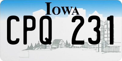 IA license plate CPQ231