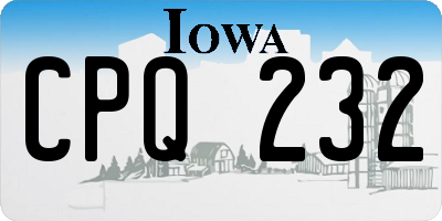 IA license plate CPQ232