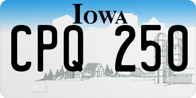 IA license plate CPQ250
