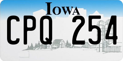 IA license plate CPQ254