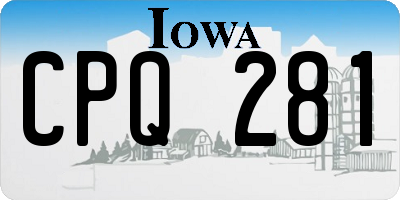 IA license plate CPQ281