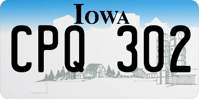 IA license plate CPQ302