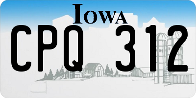 IA license plate CPQ312