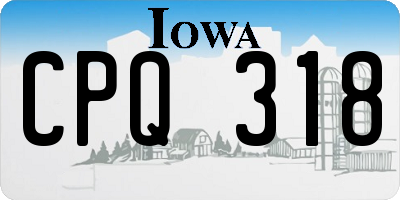 IA license plate CPQ318