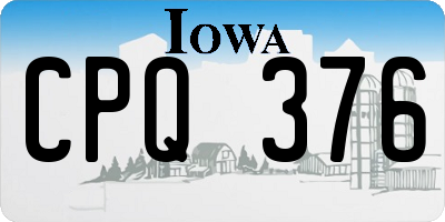 IA license plate CPQ376