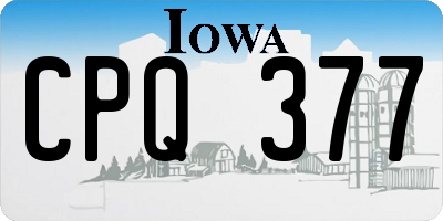 IA license plate CPQ377