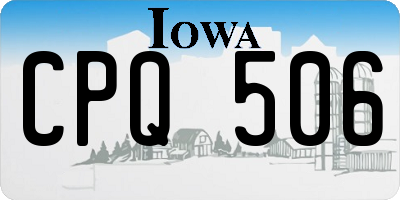 IA license plate CPQ506