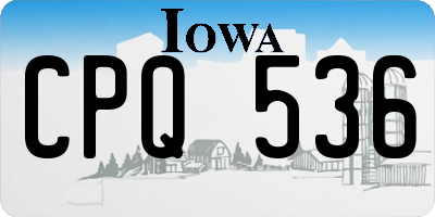 IA license plate CPQ536