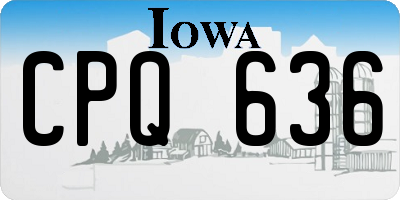 IA license plate CPQ636
