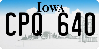 IA license plate CPQ640