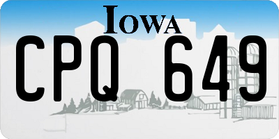 IA license plate CPQ649