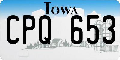 IA license plate CPQ653