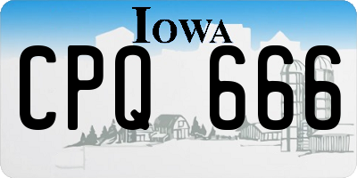 IA license plate CPQ666