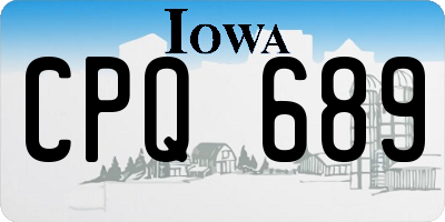 IA license plate CPQ689