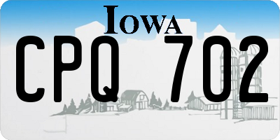 IA license plate CPQ702