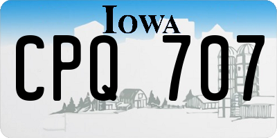 IA license plate CPQ707