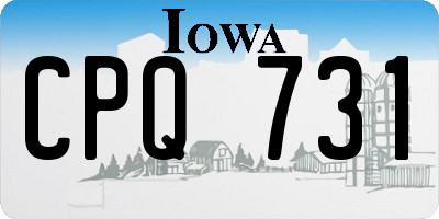 IA license plate CPQ731