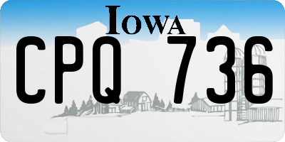 IA license plate CPQ736