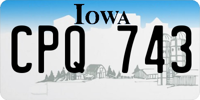 IA license plate CPQ743