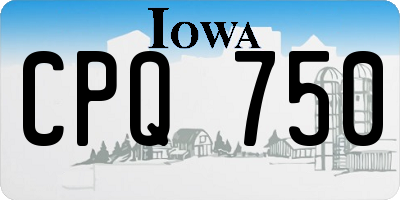 IA license plate CPQ750