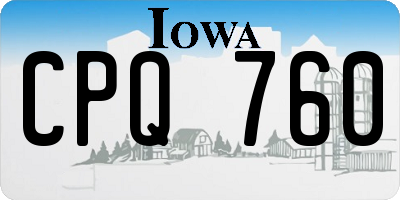IA license plate CPQ760