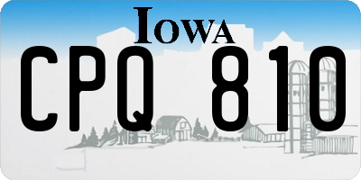 IA license plate CPQ810