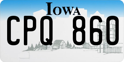 IA license plate CPQ860