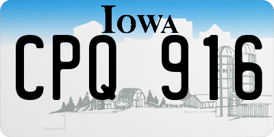 IA license plate CPQ916