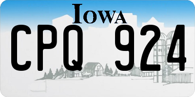 IA license plate CPQ924