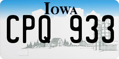 IA license plate CPQ933