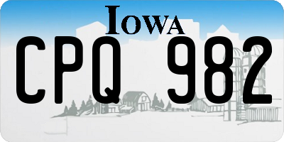 IA license plate CPQ982