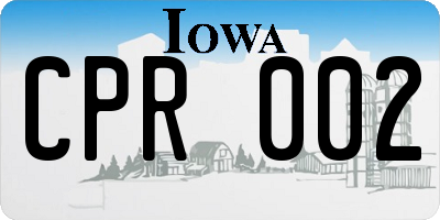IA license plate CPR002