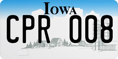 IA license plate CPR008