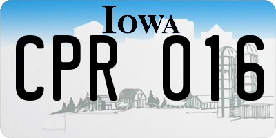 IA license plate CPR016