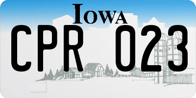 IA license plate CPR023