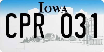 IA license plate CPR031