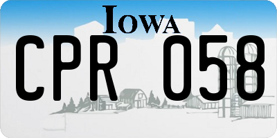 IA license plate CPR058