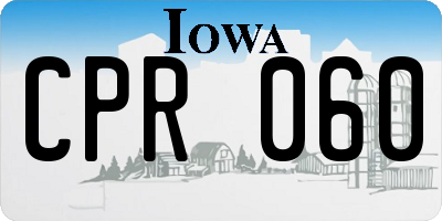 IA license plate CPR060