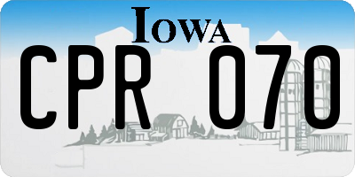 IA license plate CPR070