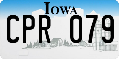 IA license plate CPR079