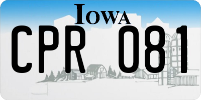 IA license plate CPR081
