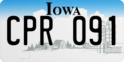 IA license plate CPR091